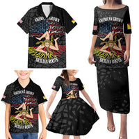 Personalized Sicilian Roots American Heritage Month Family Matching Puletasi and Hawaiian Shirt - Wonder Print Shop