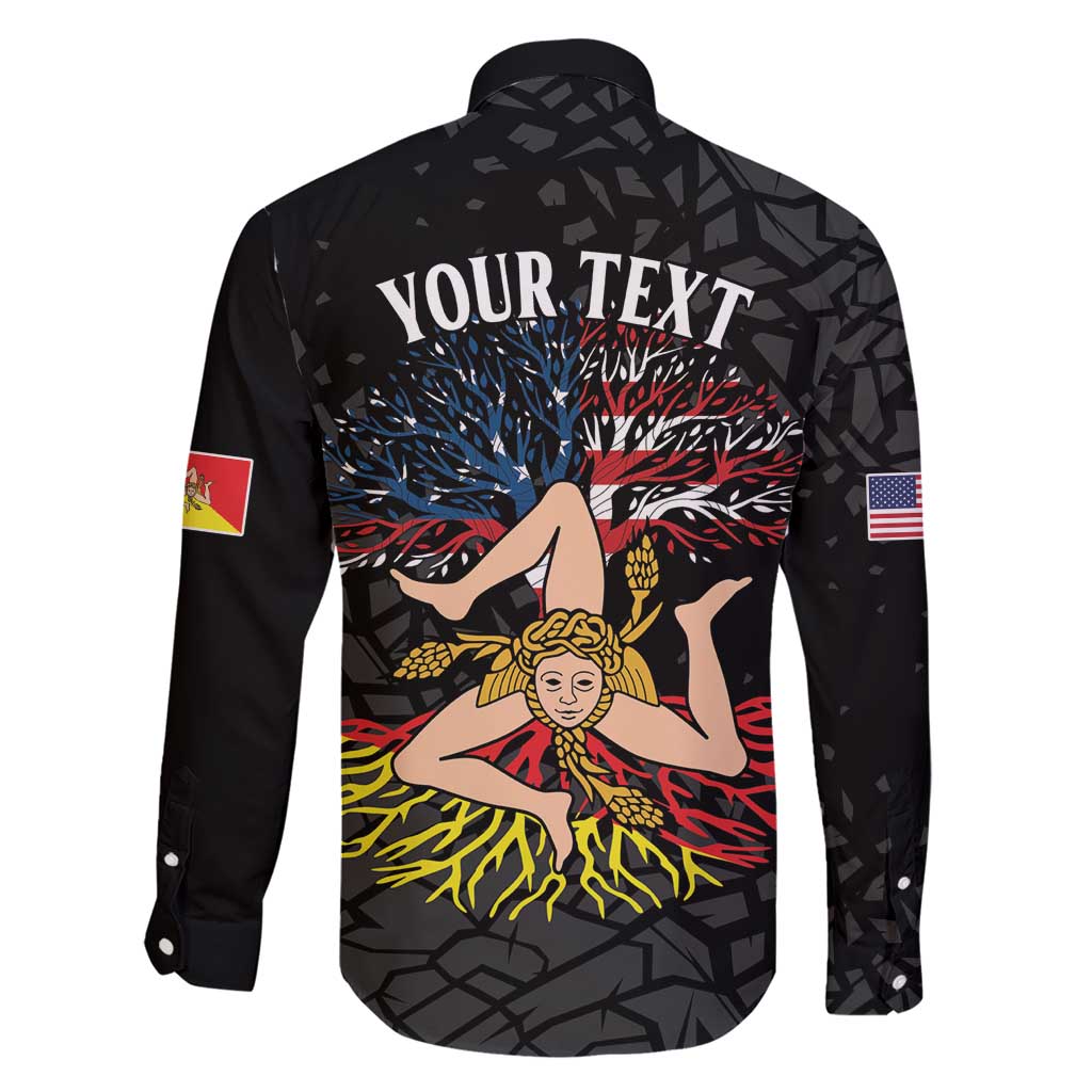 Personalized Sicilian Roots American Heritage Month Family Matching Short Sleeve Bodycon Dress and Hawaiian Shirt - Wonder Print Shop