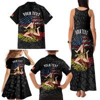 Personalized Sicilian Roots American Heritage Month Family Matching Tank Maxi Dress and Hawaiian Shirt - Wonder Print Shop