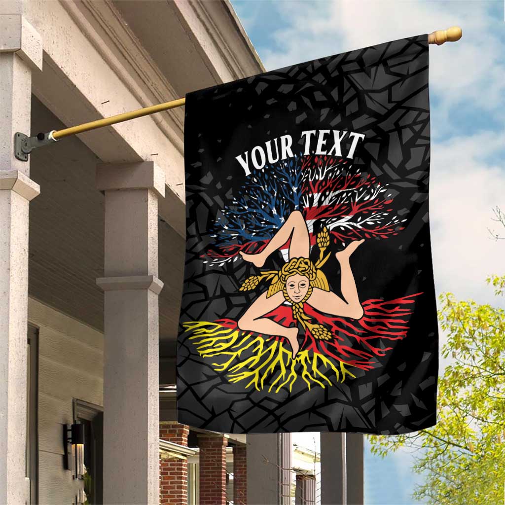 Personalized Sicilian Roots American Heritage Month Garden Flag - Wonder Print Shop