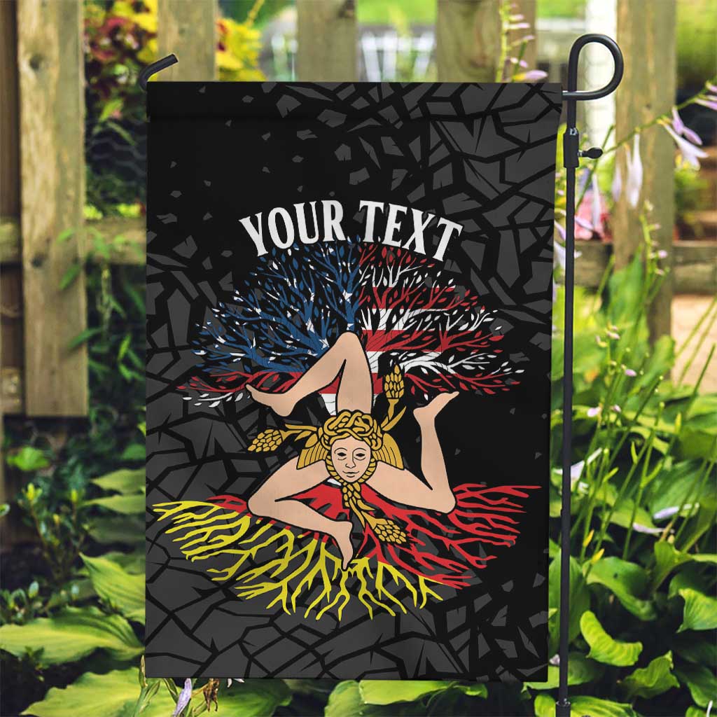 Personalized Sicilian Roots American Heritage Month Garden Flag - Wonder Print Shop