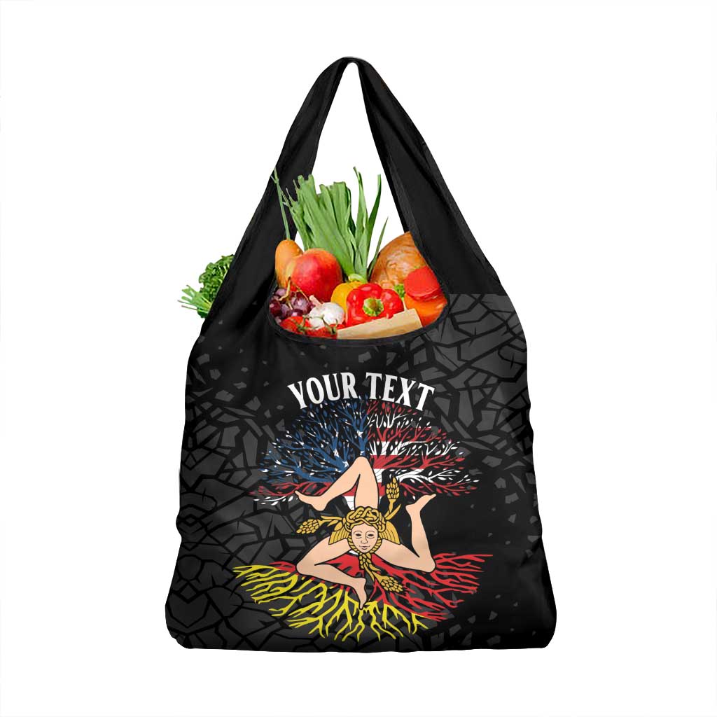 Personalized Sicilian Roots American Heritage Month Grocery Bag - Wonder Print Shop