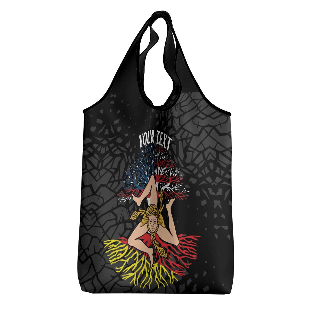 Personalized Sicilian Roots American Heritage Month Grocery Bag - Wonder Print Shop