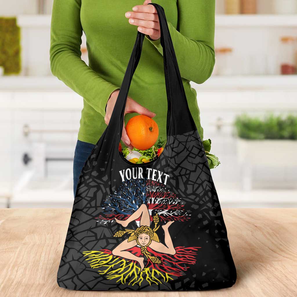 Personalized Sicilian Roots American Heritage Month Grocery Bag - Wonder Print Shop