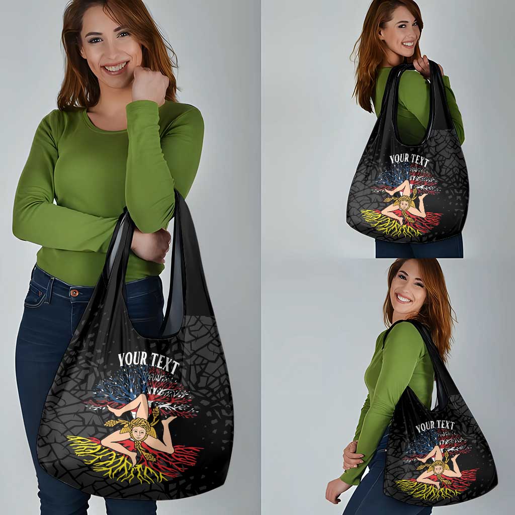 Personalized Sicilian Roots American Heritage Month Grocery Bag - Wonder Print Shop