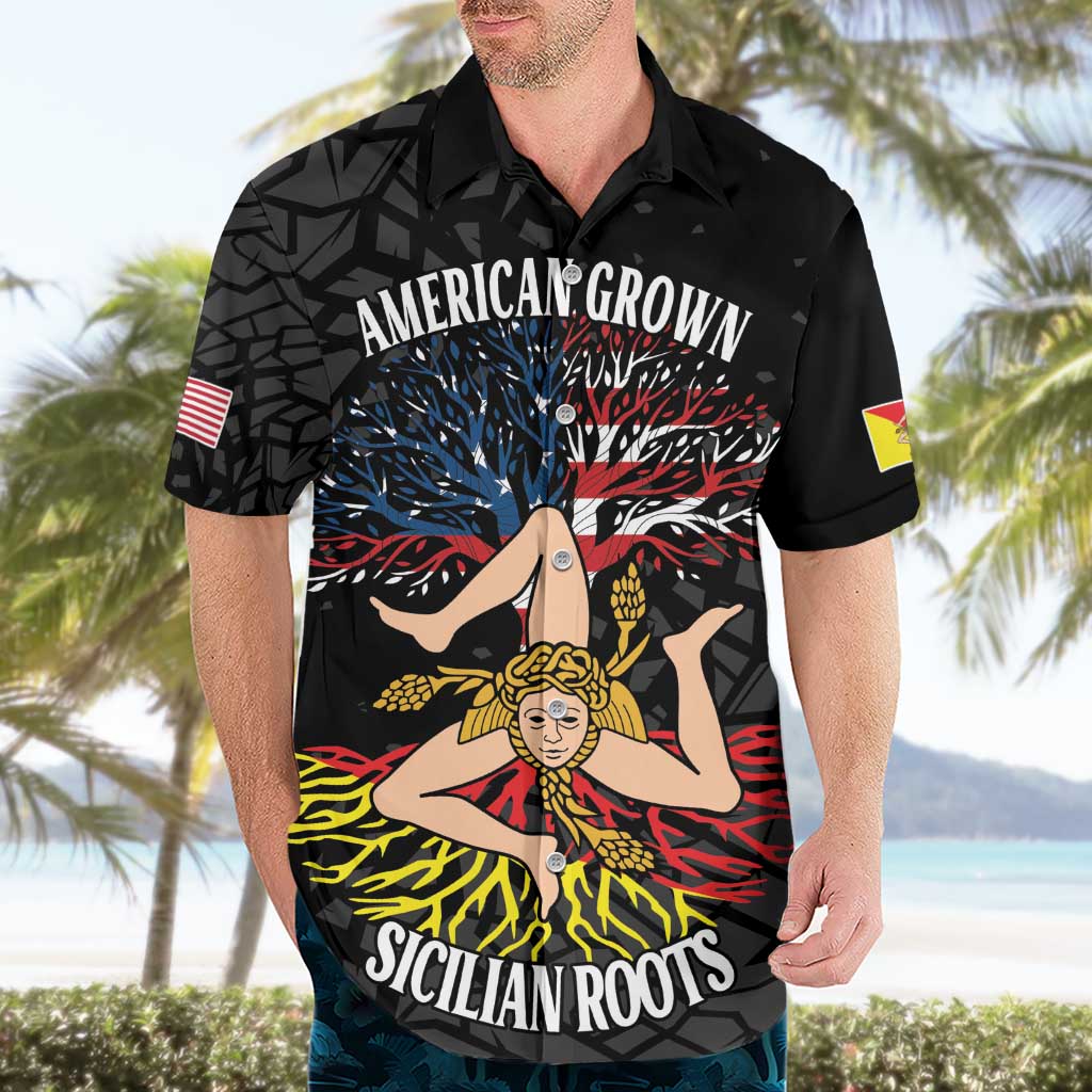 Personalized Sicilian Roots American Heritage Month Hawaiian Shirt - Wonder Print Shop