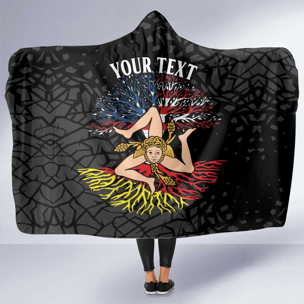 Personalized Sicilian Roots American Heritage Month Hooded Blanket - Wonder Print Shop