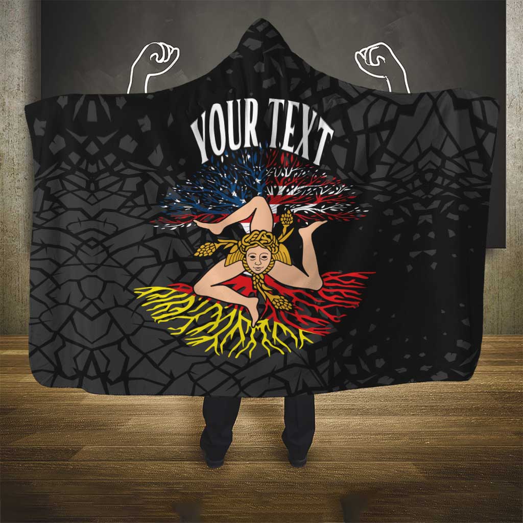 Personalized Sicilian Roots American Heritage Month Hooded Blanket - Wonder Print Shop