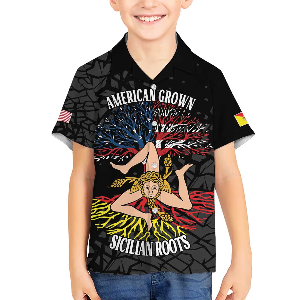 Personalized Sicilian Roots American Heritage Month Kid Hawaiian Shirt - Wonder Print Shop