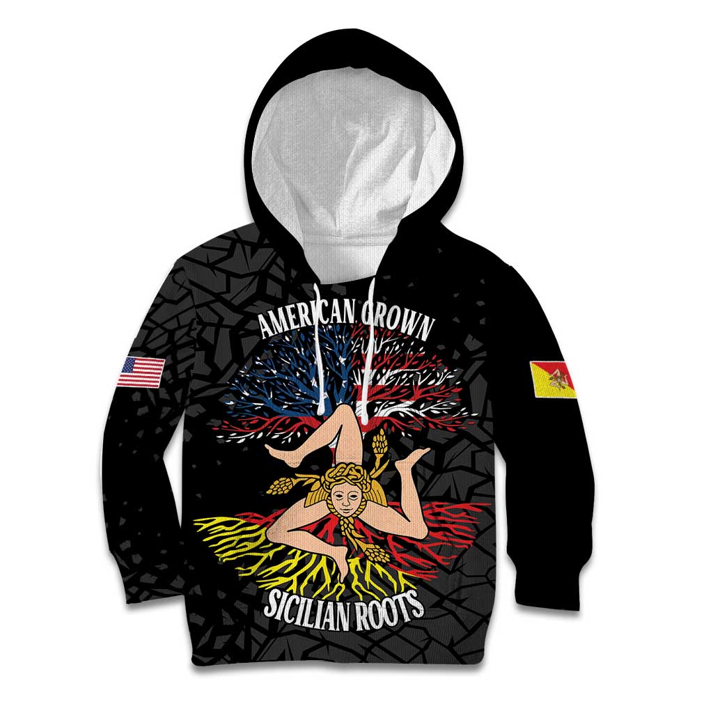 Personalized Sicilian Roots American Heritage Month Kid Hoodie - Wonder Print Shop