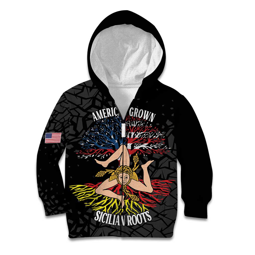 Personalized Sicilian Roots American Heritage Month Kid Hoodie - Wonder Print Shop