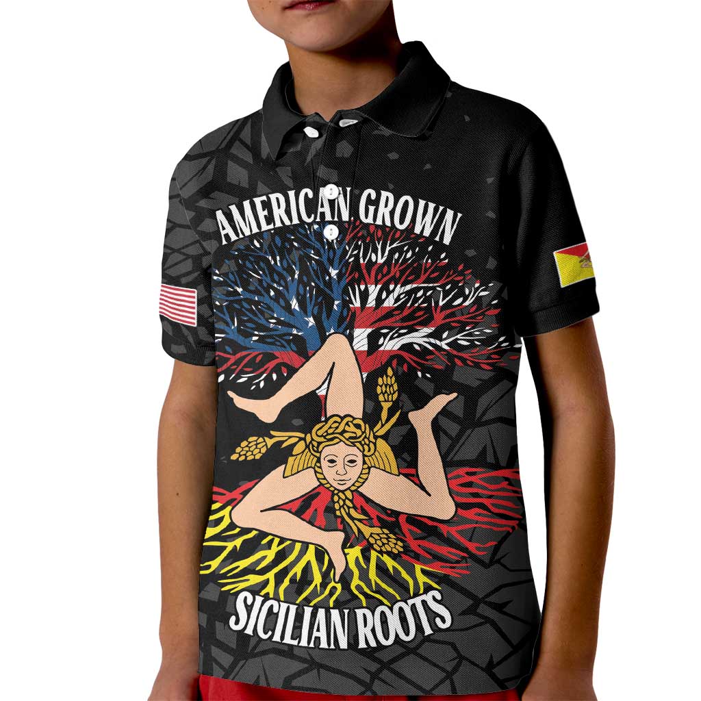 Personalized Sicilian Roots American Heritage Month Kid Polo Shirt - Wonder Print Shop