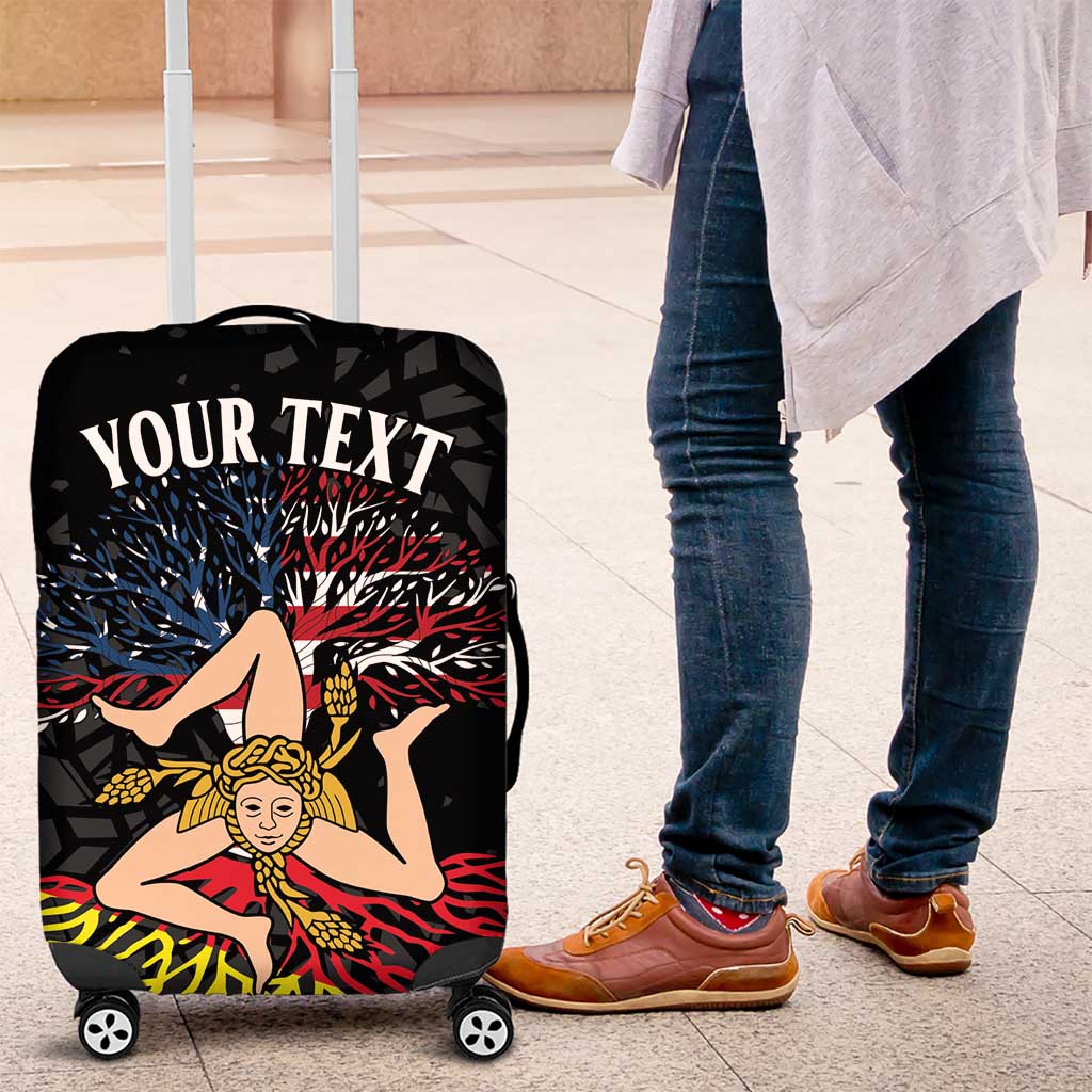 Personalized Sicilian Roots American Heritage Month Luggage Cover - Wonder Print Shop