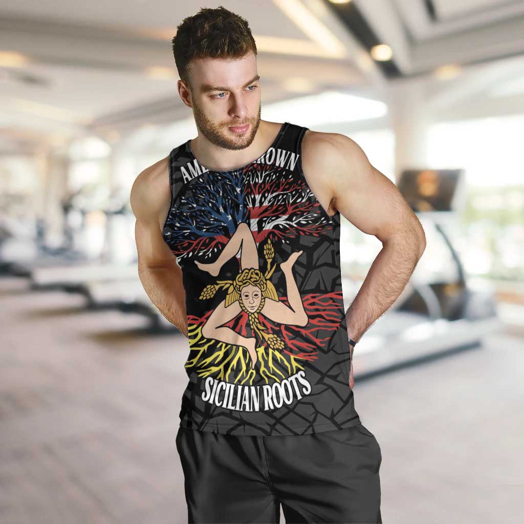 Personalized Sicilian Roots American Heritage Month Men Tank Top - Wonder Print Shop