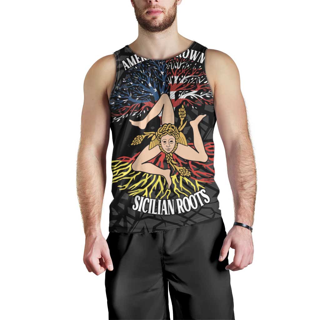 Personalized Sicilian Roots American Heritage Month Men Tank Top - Wonder Print Shop