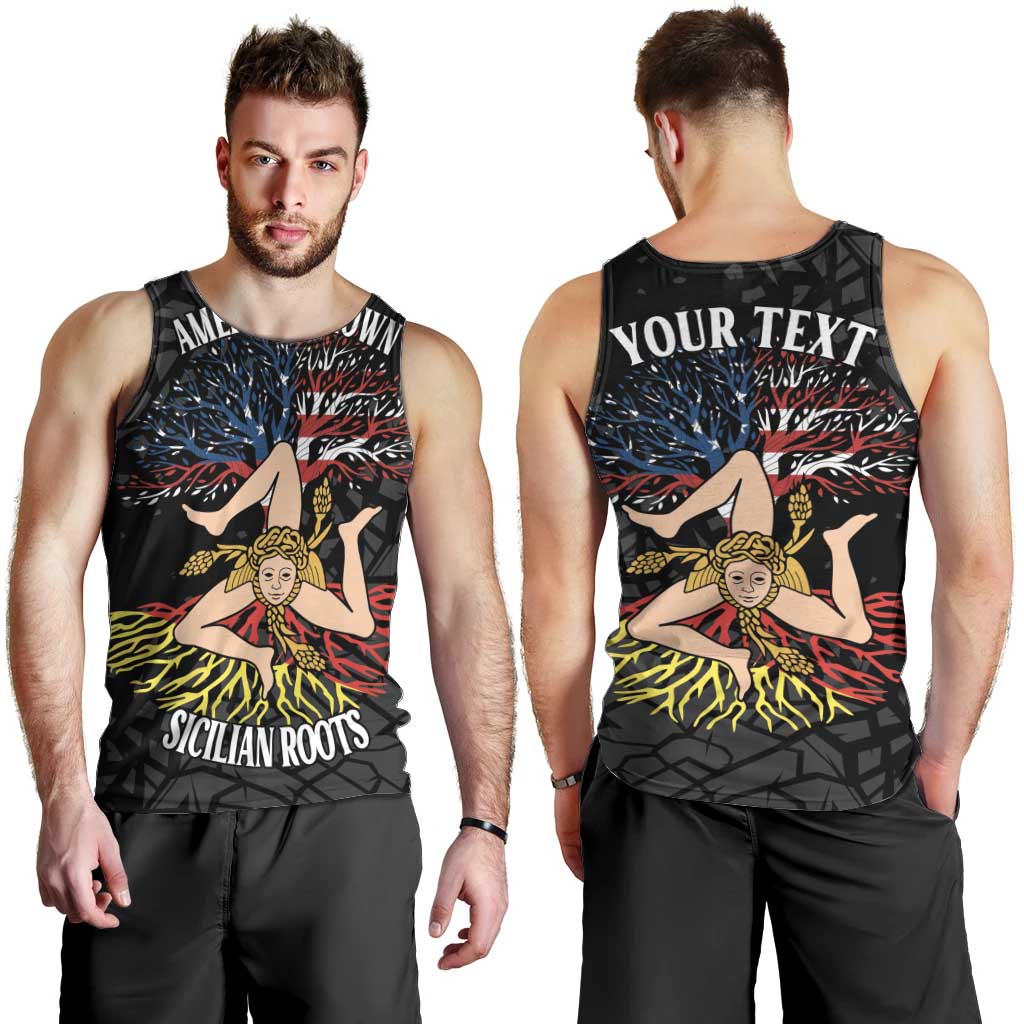 Personalized Sicilian Roots American Heritage Month Men Tank Top - Wonder Print Shop