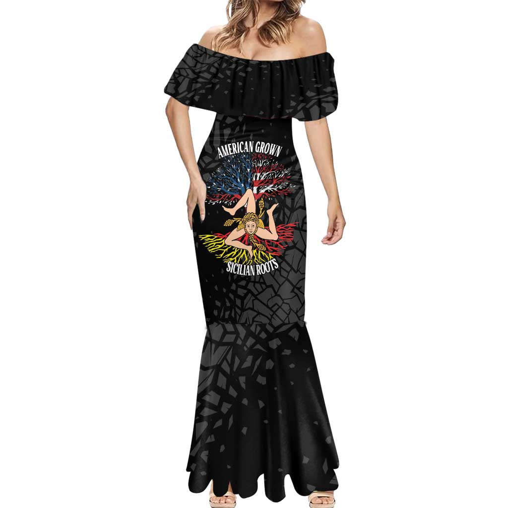 Personalized Sicilian Roots American Heritage Month Mermaid Dress - Wonder Print Shop