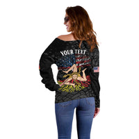 Personalized Sicilian Roots American Heritage Month Off Shoulder Sweater - Wonder Print Shop