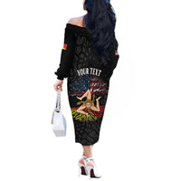 Personalized Sicilian Roots American Heritage Month Off The Shoulder Long Sleeve Dress - Wonder Print Shop