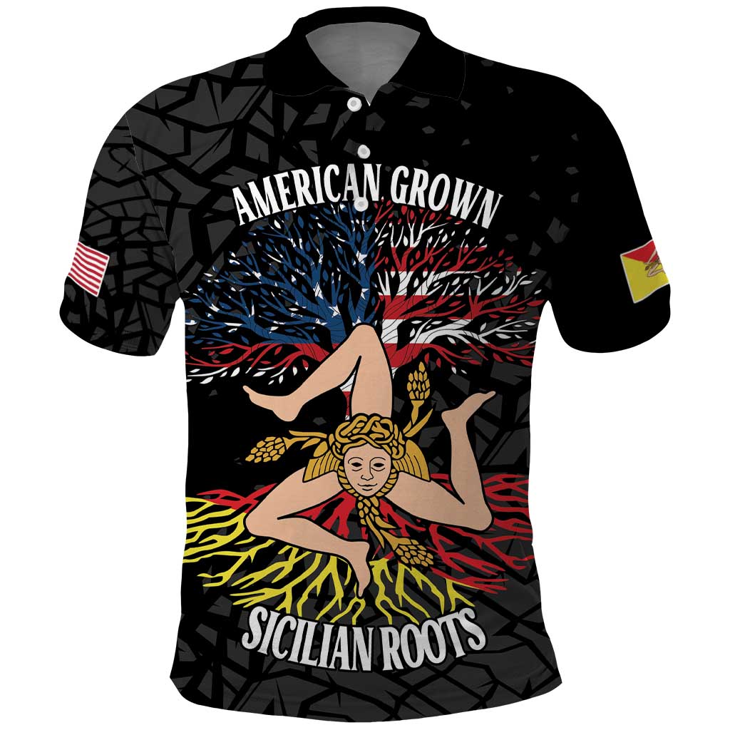 Personalized Sicilian Roots American Heritage Month Polo Shirt - Wonder Print Shop