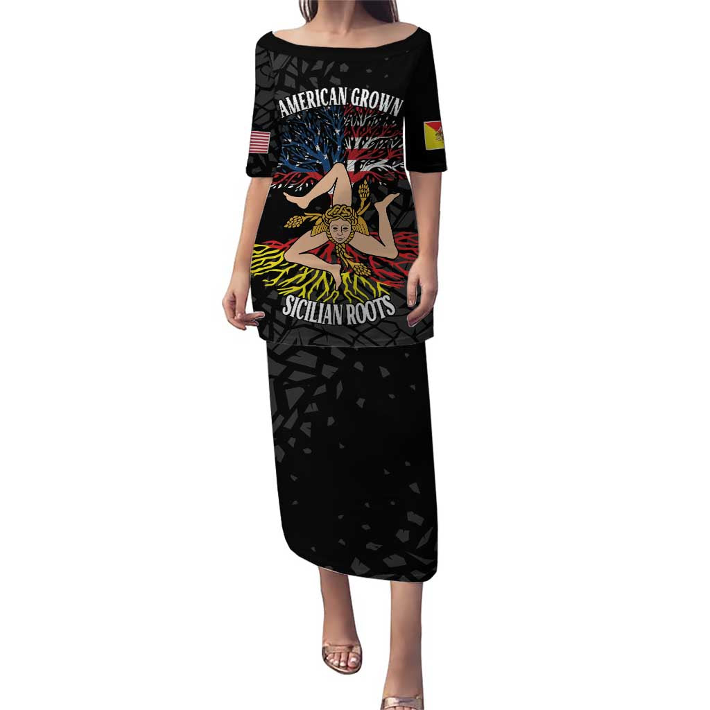 Personalized Sicilian Roots American Heritage Month Puletasi - Wonder Print Shop