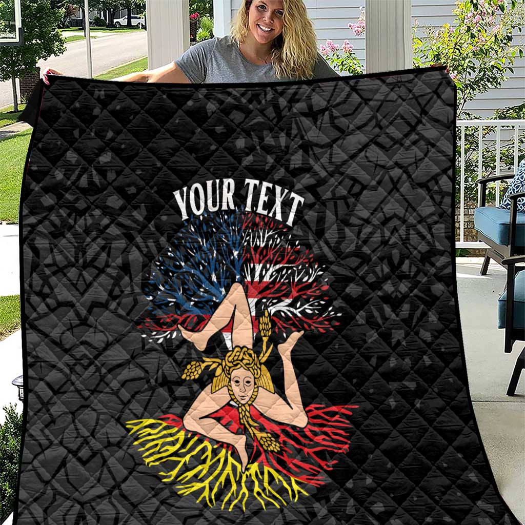 Personalized Sicilian Roots American Heritage Month Quilt - Wonder Print Shop