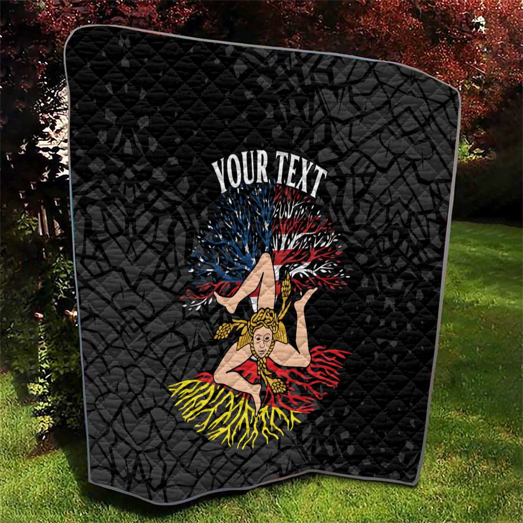 Personalized Sicilian Roots American Heritage Month Quilt - Wonder Print Shop