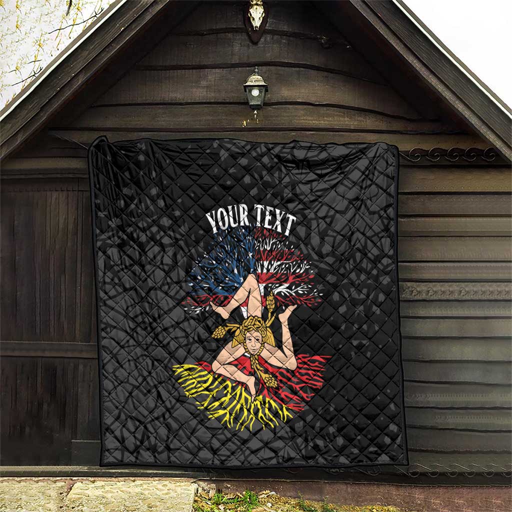 Personalized Sicilian Roots American Heritage Month Quilt - Wonder Print Shop