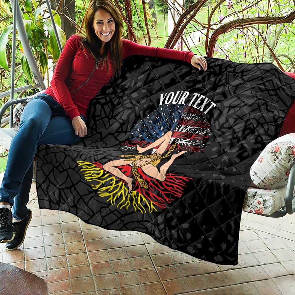 Personalized Sicilian Roots American Heritage Month Quilt - Wonder Print Shop