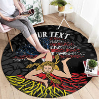 Personalized Sicilian Roots American Heritage Month Round Carpet - Wonder Print Shop