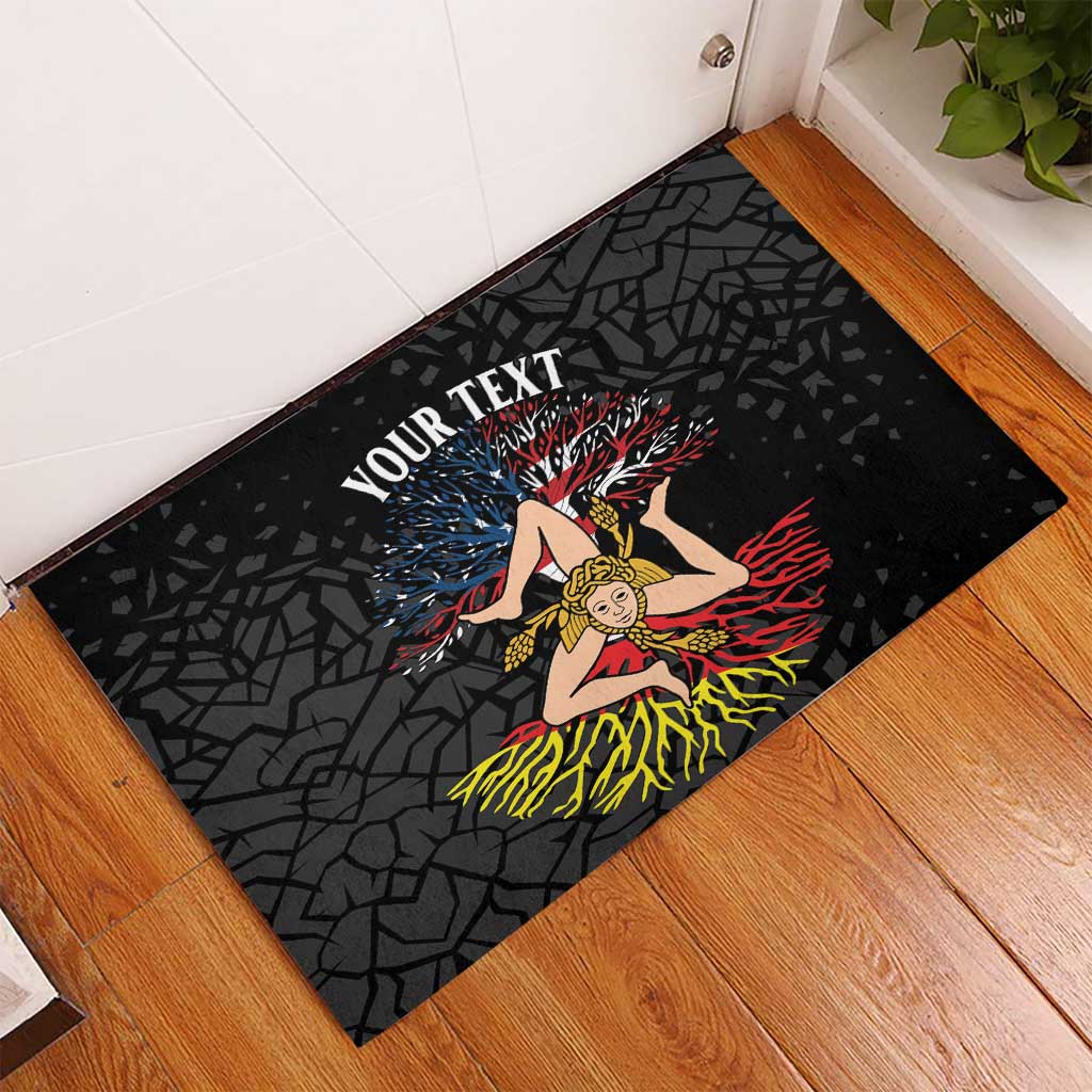 Personalized Sicilian Roots American Heritage Month Rubber Doormat - Wonder Print Shop