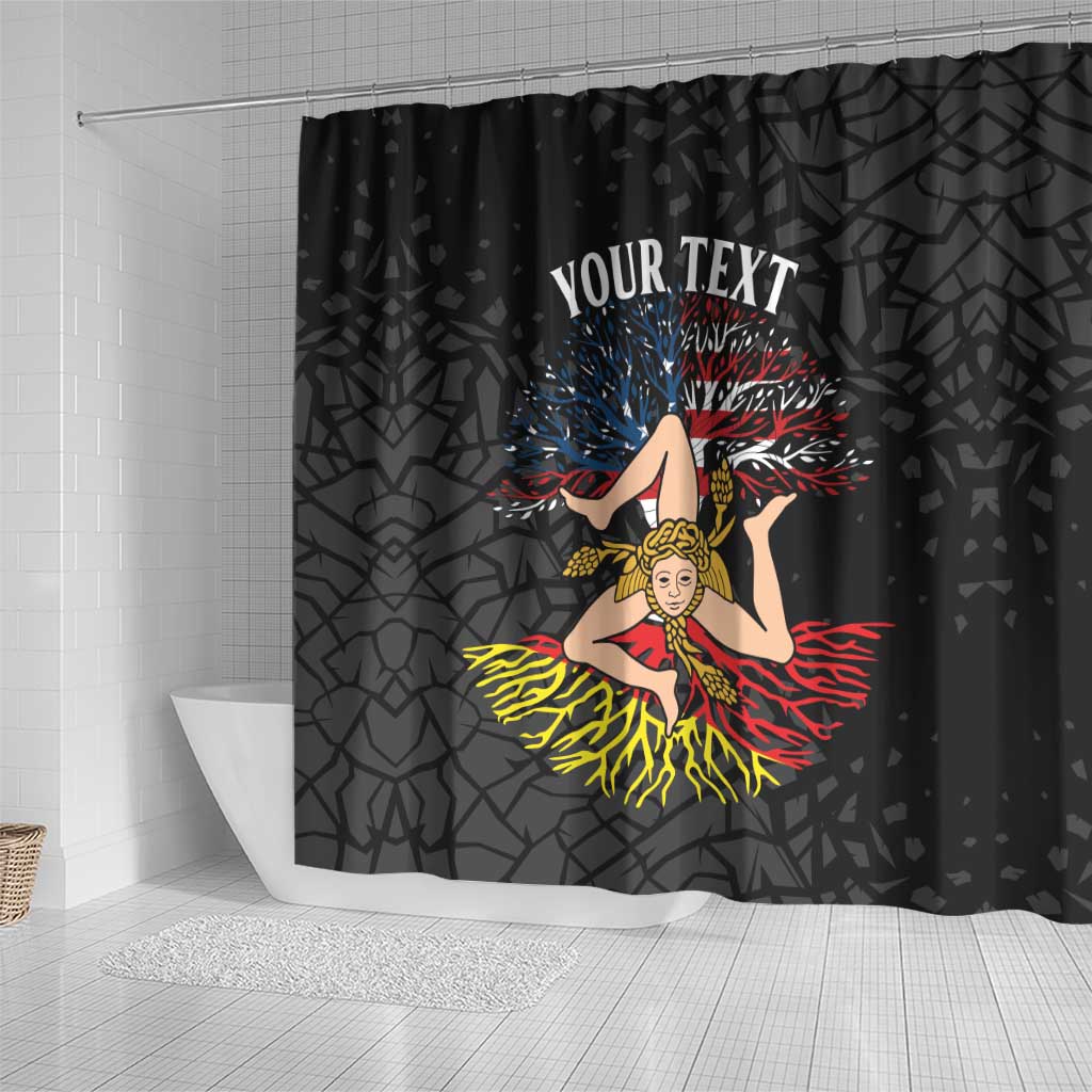Personalized Sicilian Roots American Heritage Month Shower Curtain - Wonder Print Shop