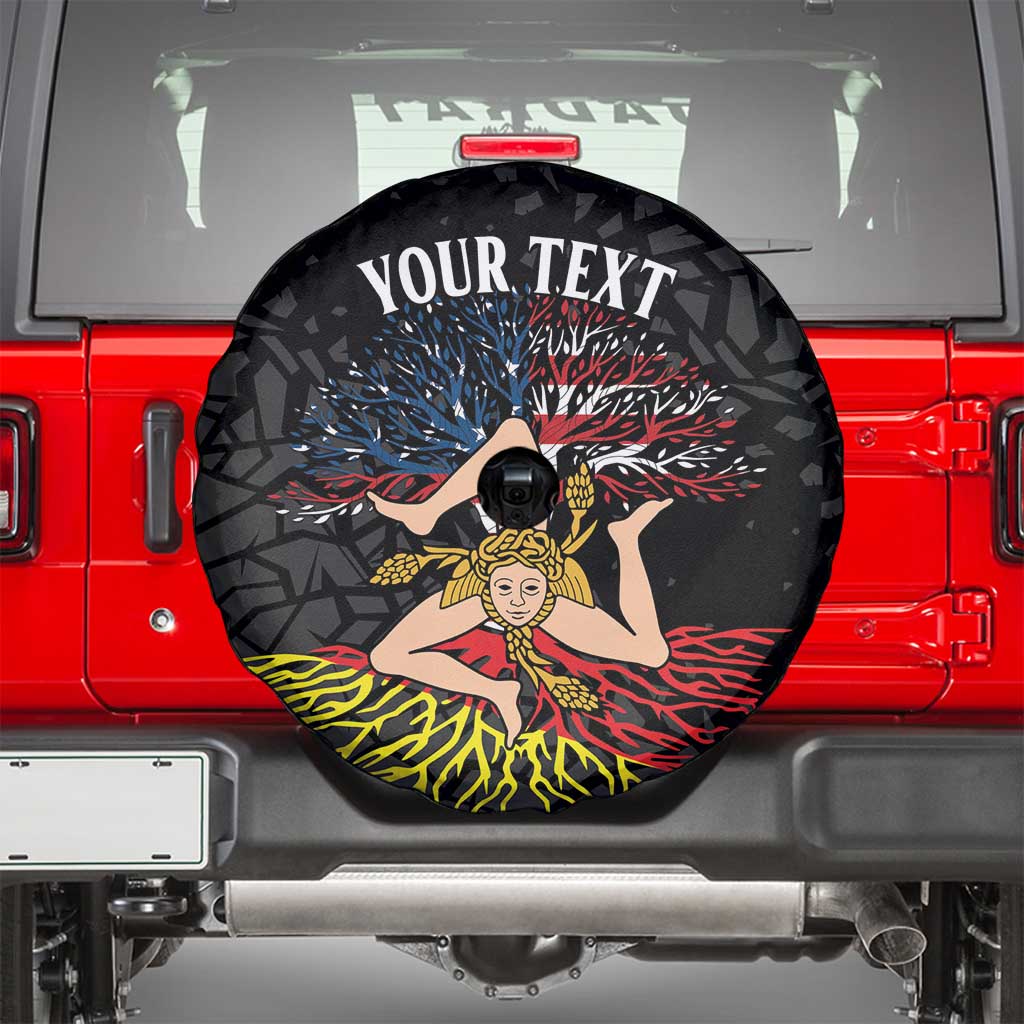 Personalized Sicilian Roots American Heritage Month Spare Tire Cover - Wonder Print Shop