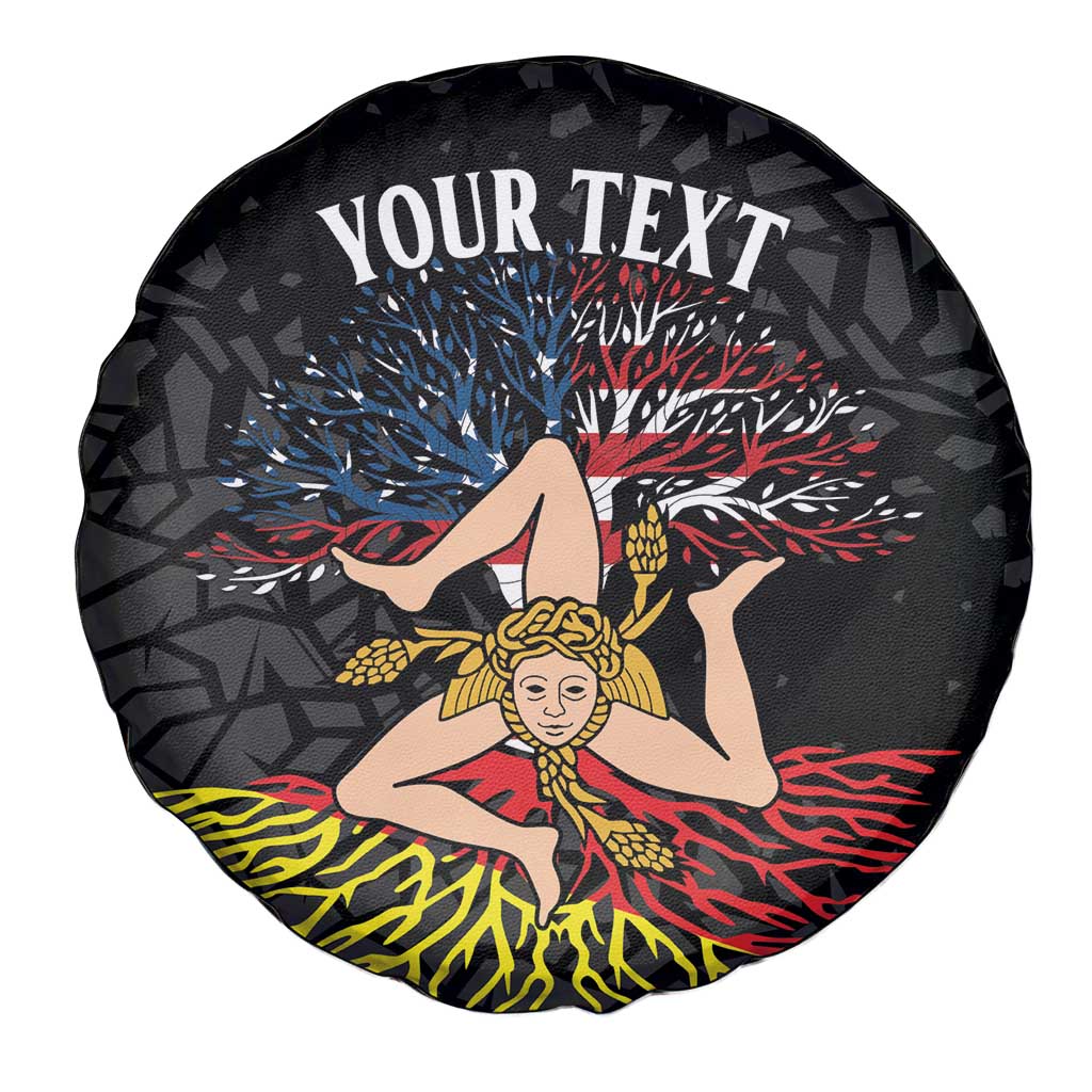 Personalized Sicilian Roots American Heritage Month Spare Tire Cover - Wonder Print Shop