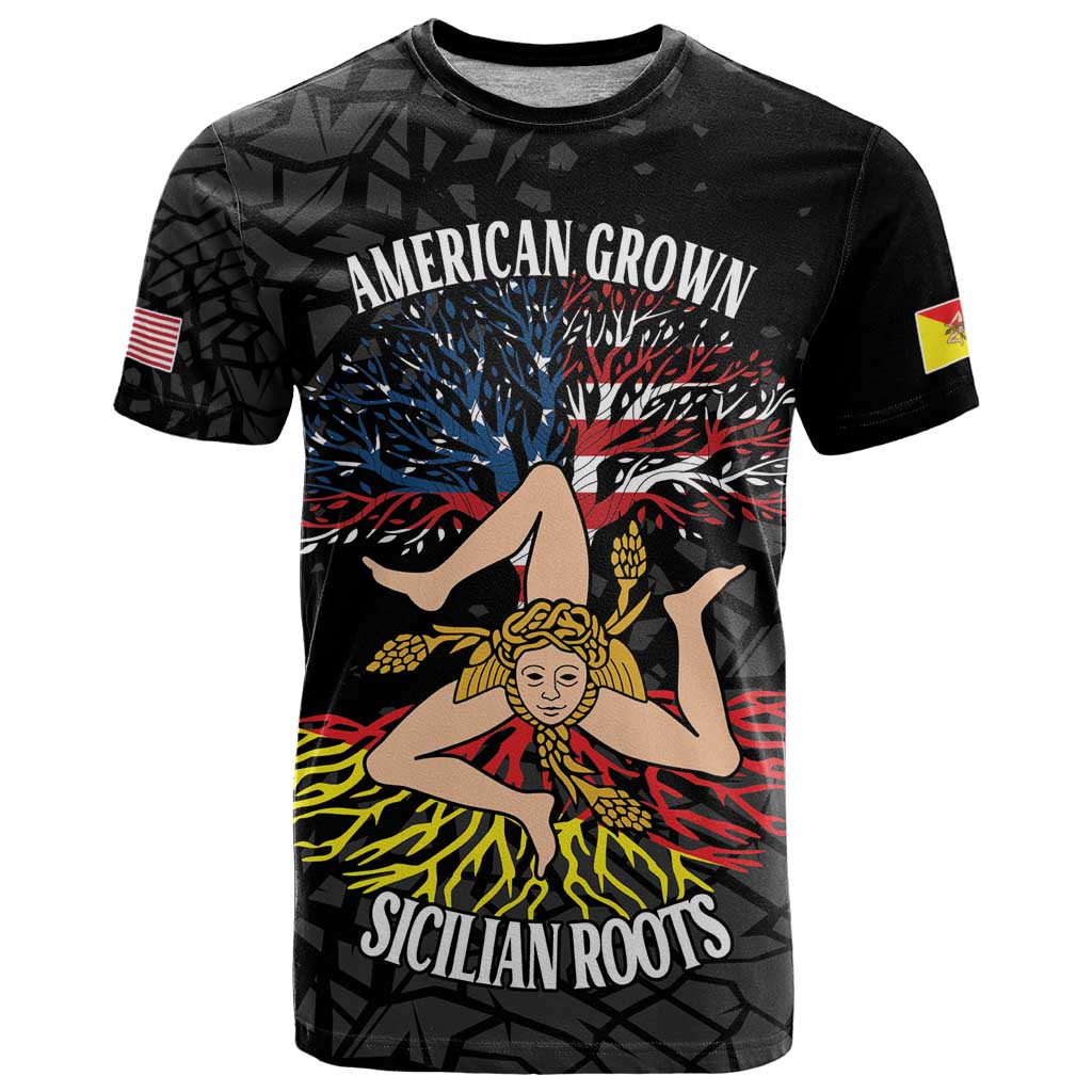 Personalized Sicilian Roots American Heritage Month T Shirt - Wonder Print Shop