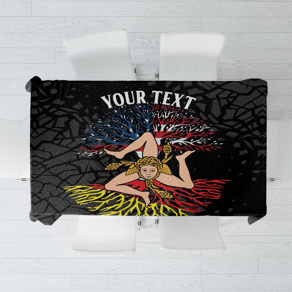 Personalized Sicilian Roots American Heritage Month Tablecloth - Wonder Print Shop
