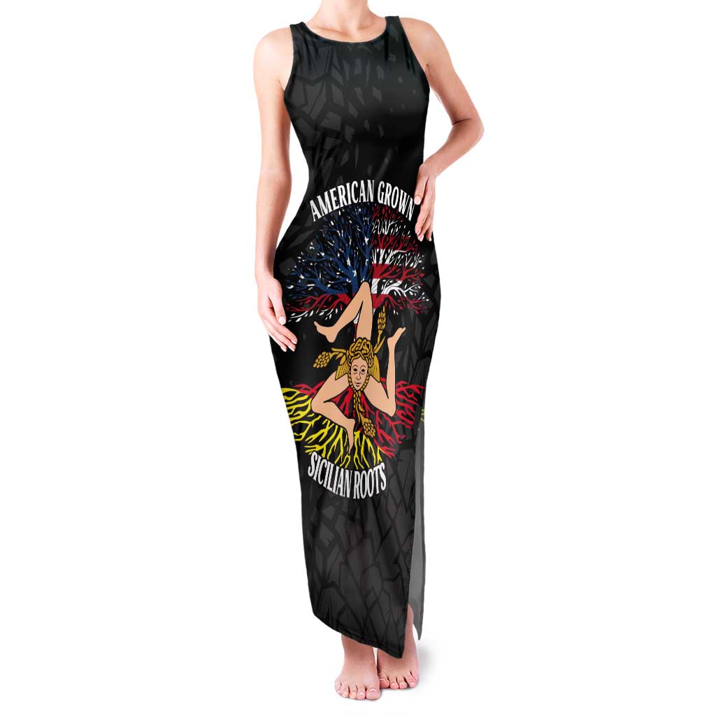 Personalized Sicilian Roots American Heritage Month Tank Maxi Dress - Wonder Print Shop