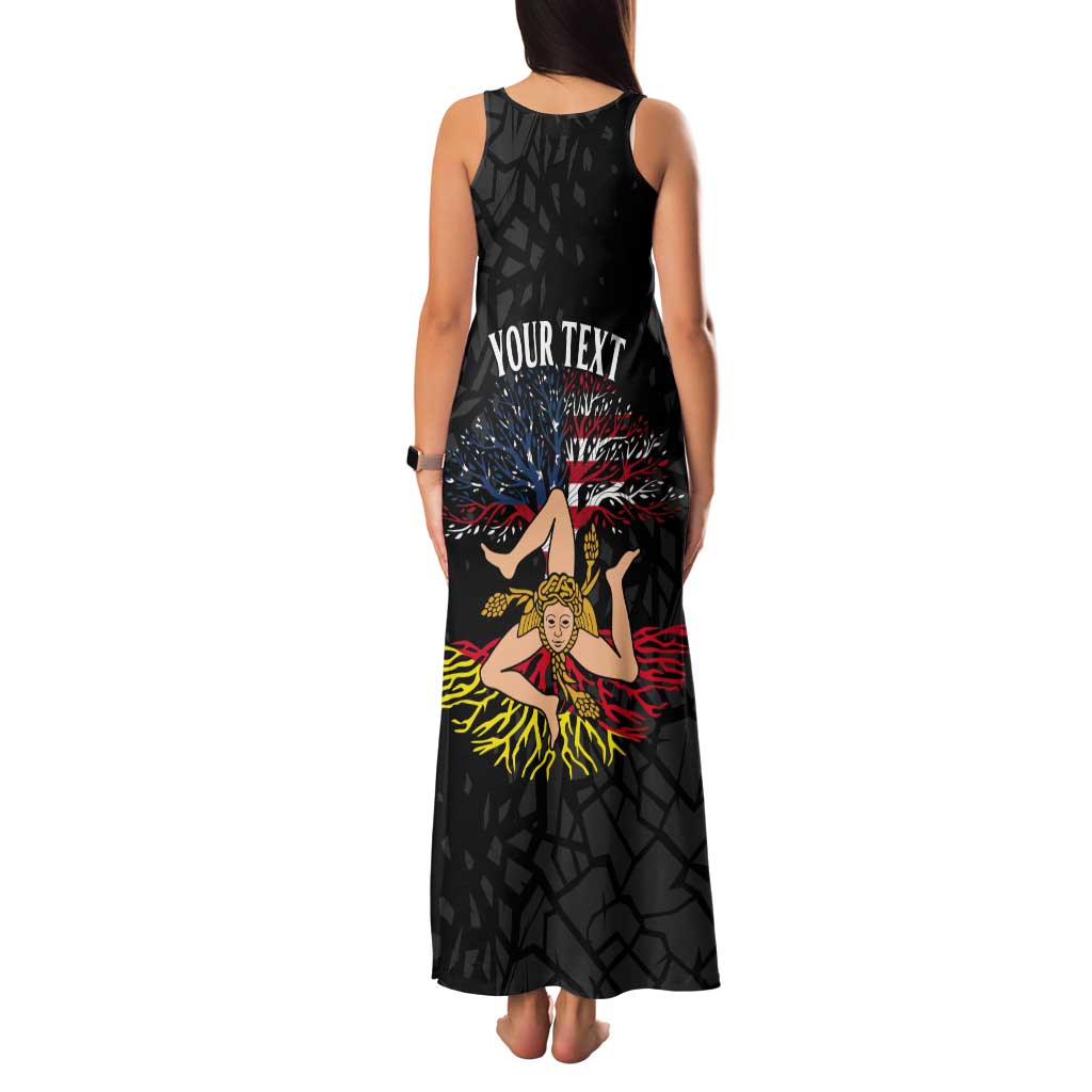 Personalized Sicilian Roots American Heritage Month Tank Maxi Dress - Wonder Print Shop