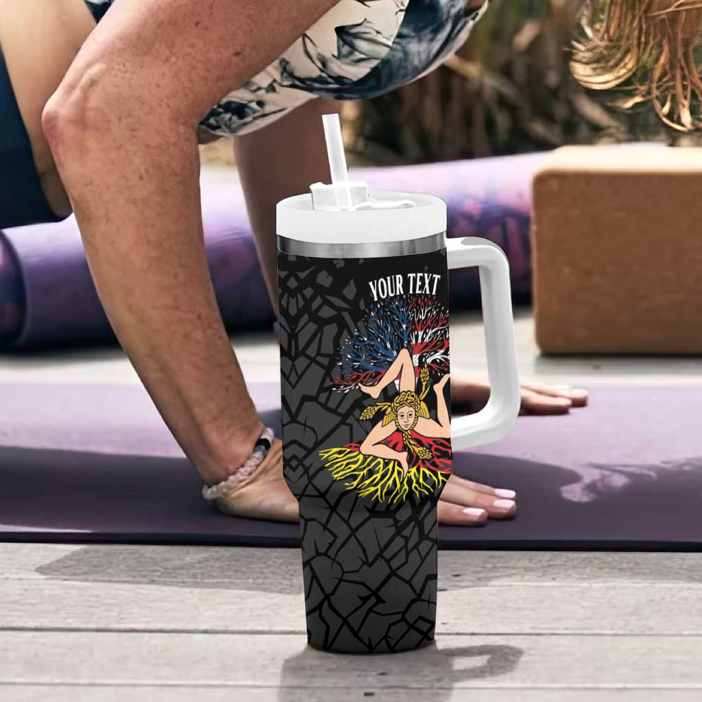 Personalized Sicilian Roots American Heritage Month Tumbler With Handle - Wonder Print Shop