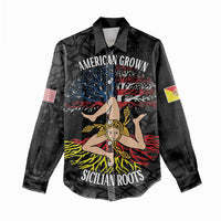 Personalized Sicilian Roots American Heritage Month Women Casual Shirt - Wonder Print Shop