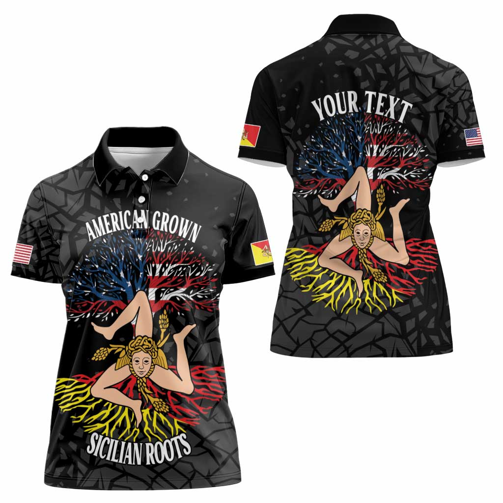 Personalized Sicilian Roots American Heritage Month Women Polo Shirt - Wonder Print Shop