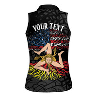 Personalized Sicilian Roots American Heritage Month Women Sleeveless Polo Shirt - Wonder Print Shop
