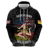 Personalized Sicilian Roots American Heritage Month Zip Hoodie - Wonder Print Shop