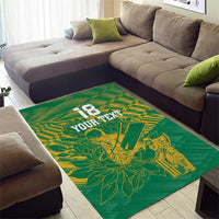 Custom Cricket South Africa Area Rug Proteas Go Champion Green Version - Wonder Print Shop