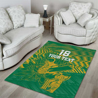 Custom Cricket South Africa Area Rug Proteas Go Champion Green Version - Wonder Print Shop