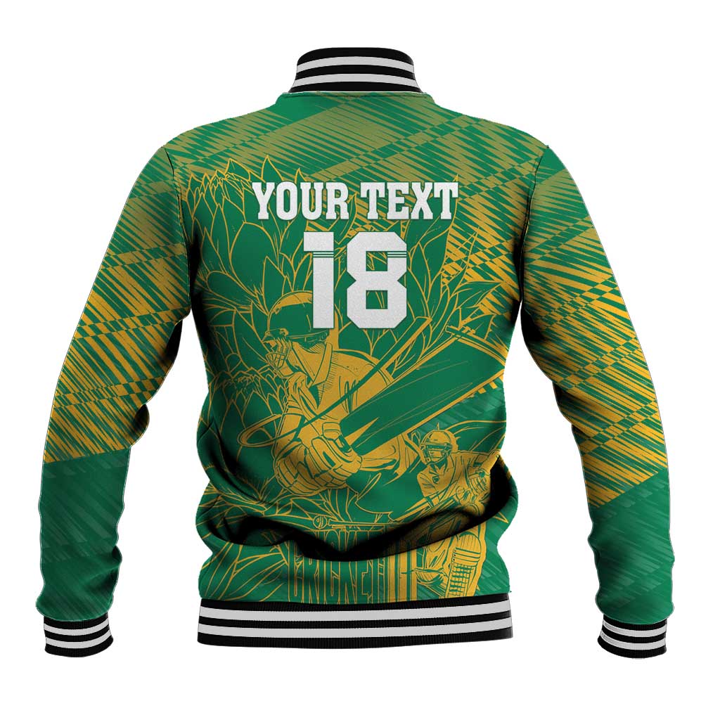 Custom Cricket South Africa Baseball Jacket Proteas Go Champion Green Version - Wonder Print Shop