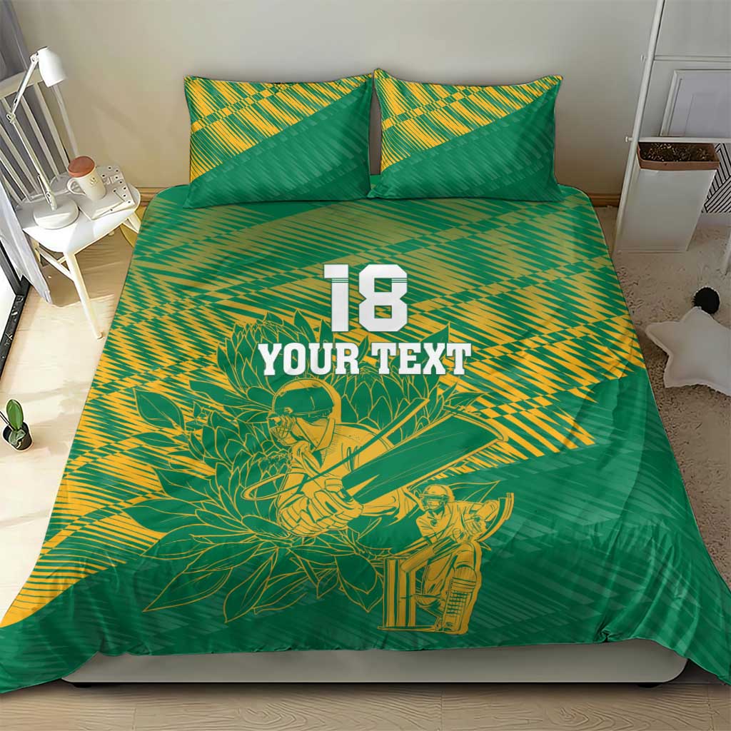 Custom Cricket South Africa Bedding Set Proteas Go Champion Green Version - Wonder Print Shop