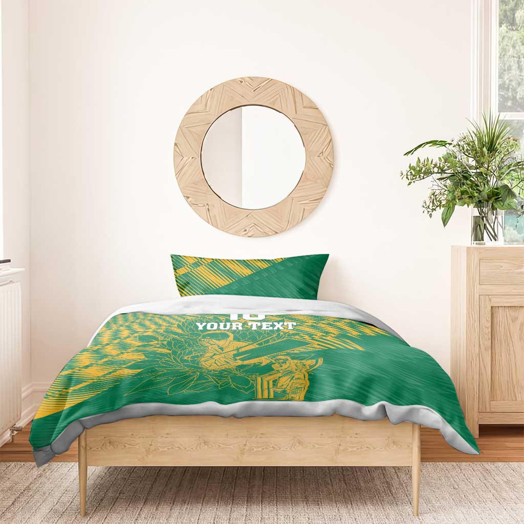 Custom Cricket South Africa Bedding Set Proteas Go Champion Green Version - Wonder Print Shop