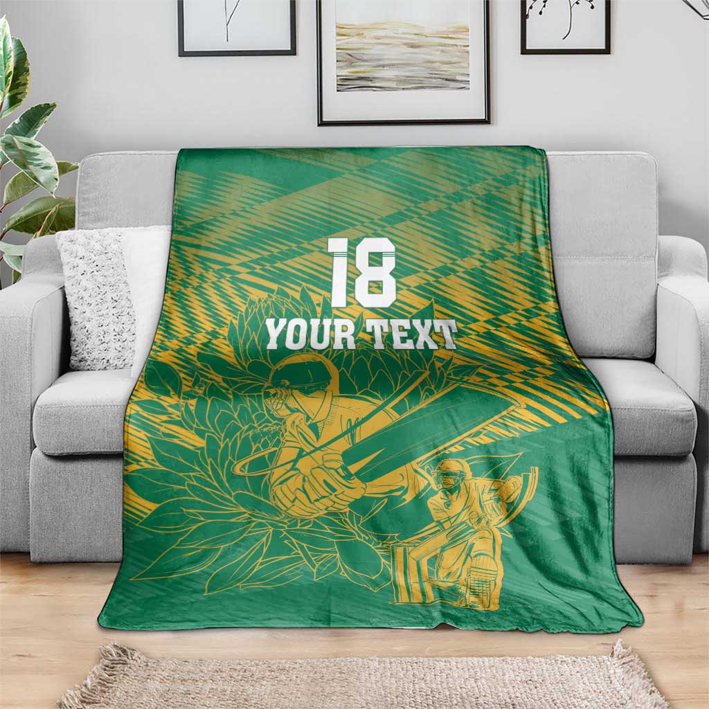 Custom Cricket South Africa Blanket Proteas Go Champion Green Version - Wonder Print Shop