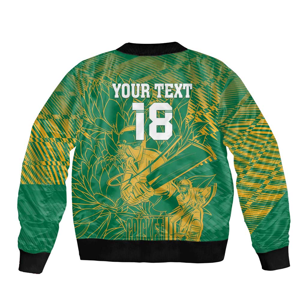 Custom Cricket South Africa Bomber Jacket Proteas Go Champion Green Version - Wonder Print Shop